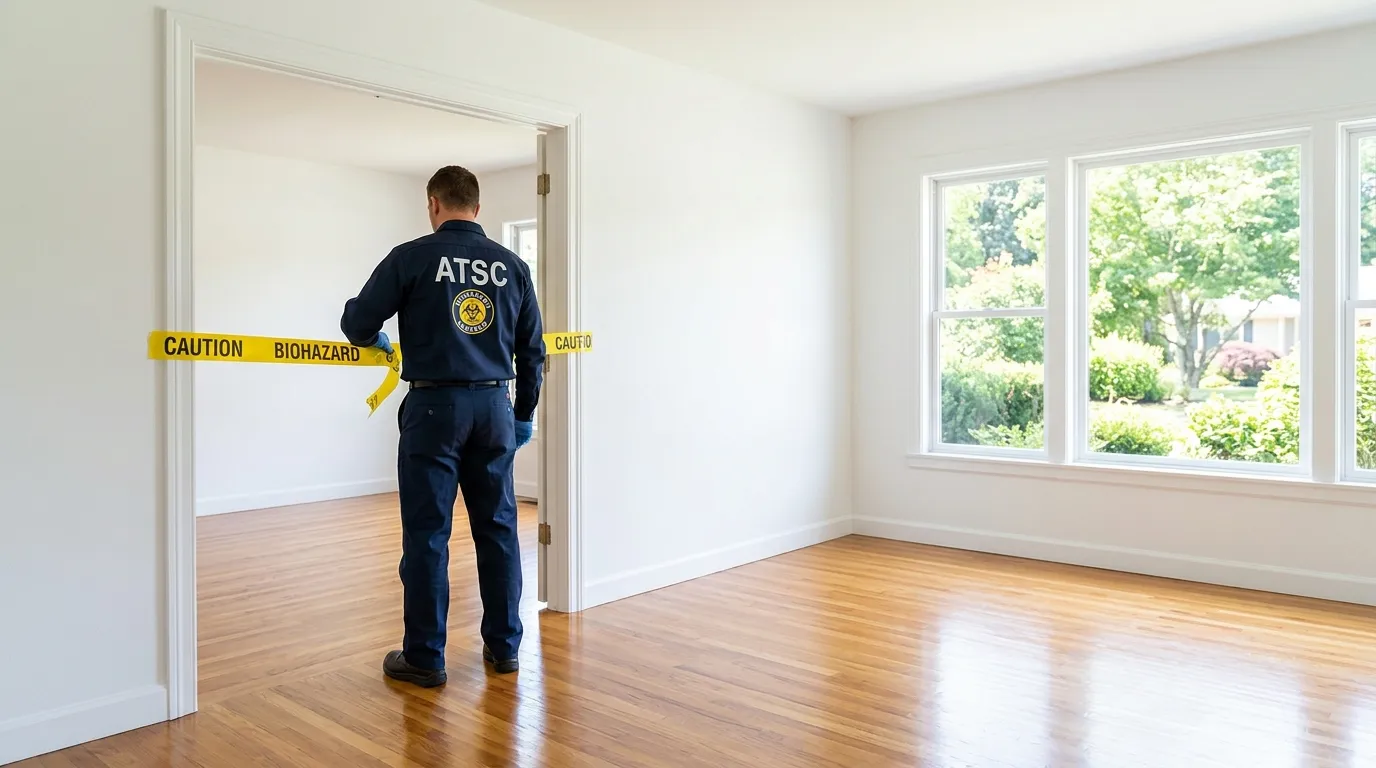 Certified biohazard cleanup crew performing Trauma Scene Cleanup in Totowa